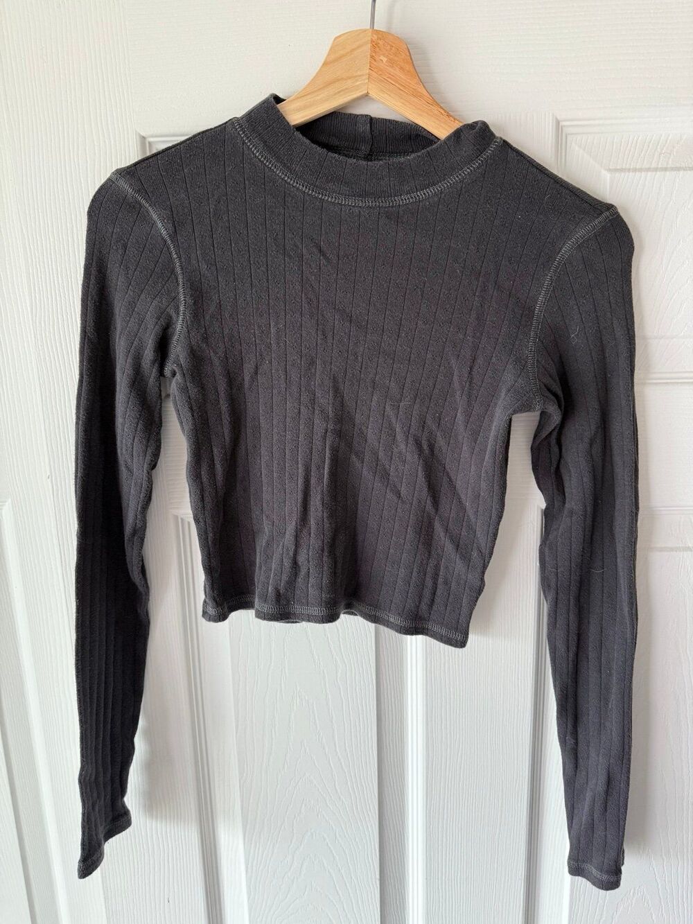 grey mock neck sweater